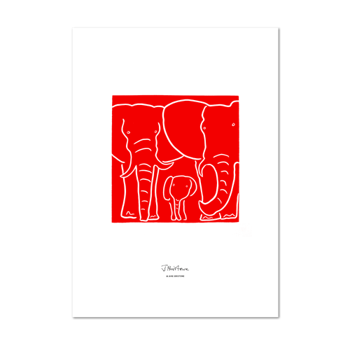 Picture of Elephant Red | Small Print