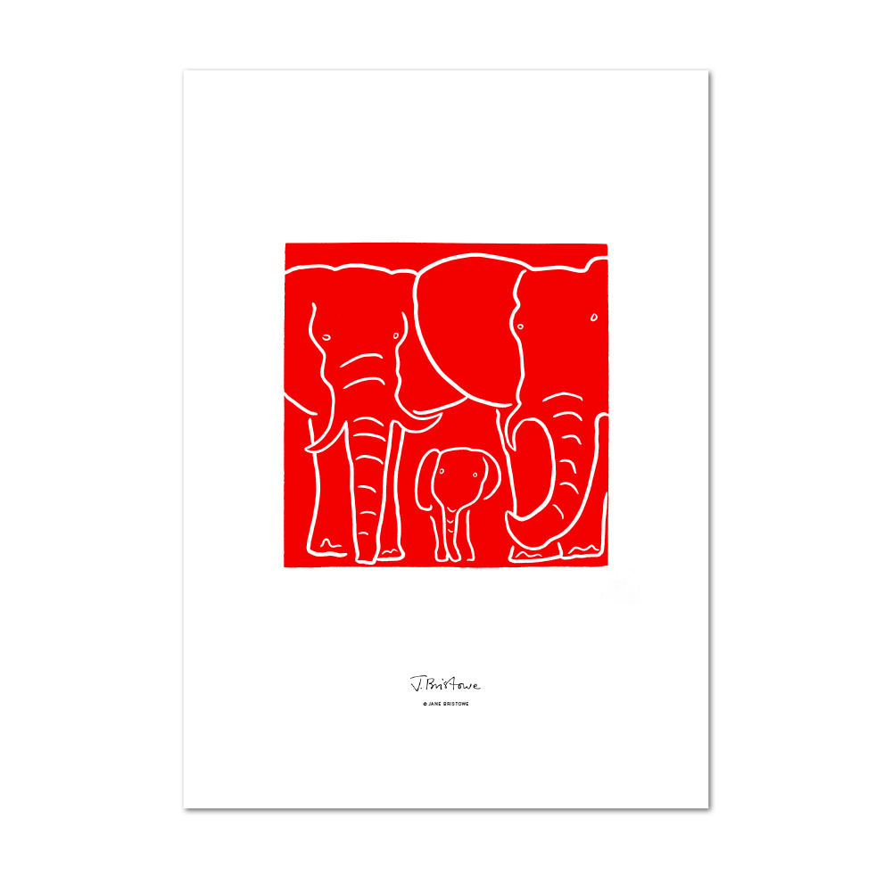 Picture of Elephant Red | Large Print