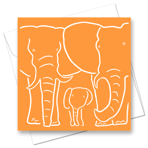 Picture of Elephant Orange | Card