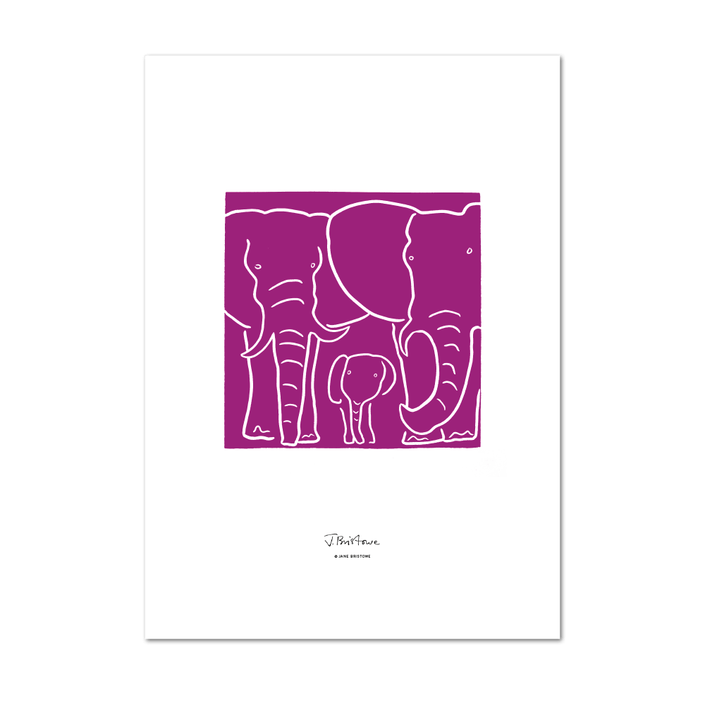Picture of Elephant Purple | Small Print