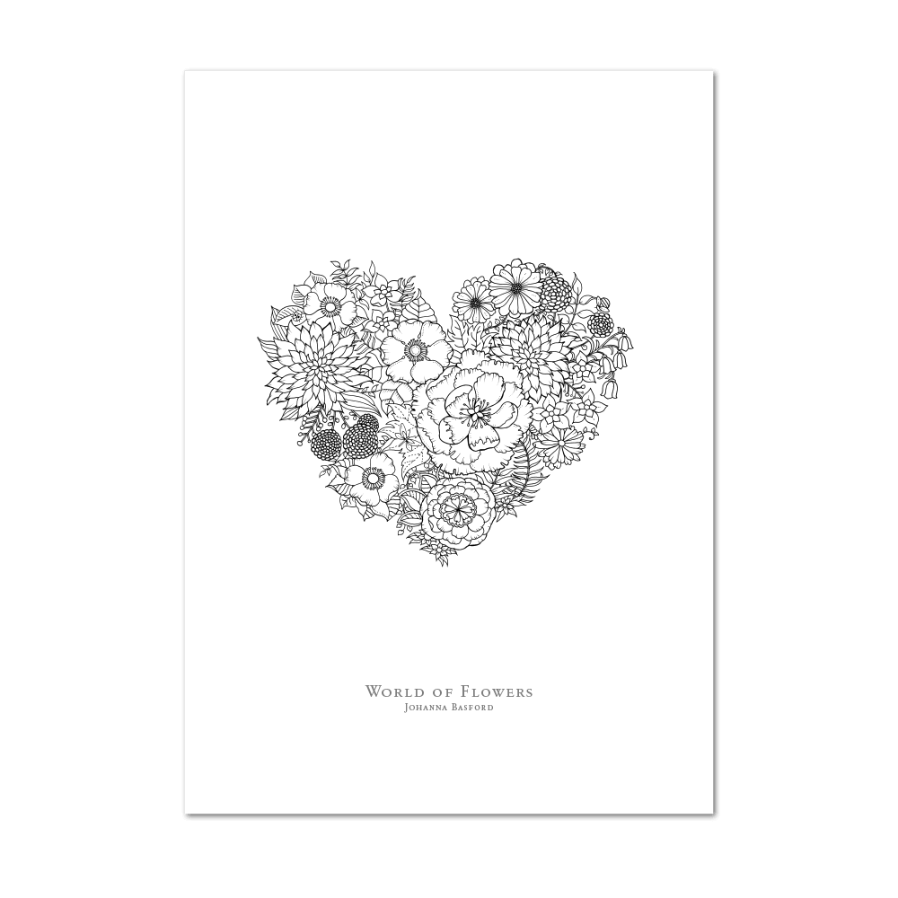 Picture of World of Flowers | Small Colouring Print