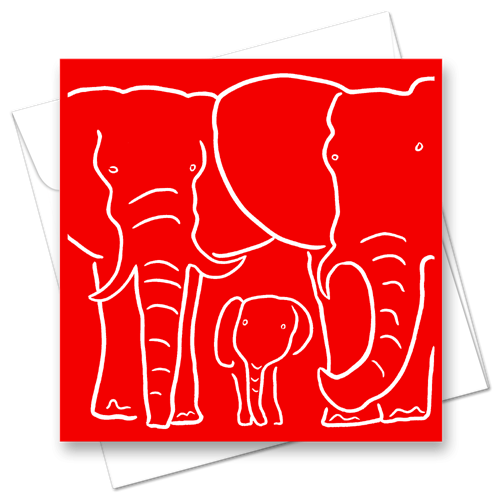 Picture of Elephant Red | Card