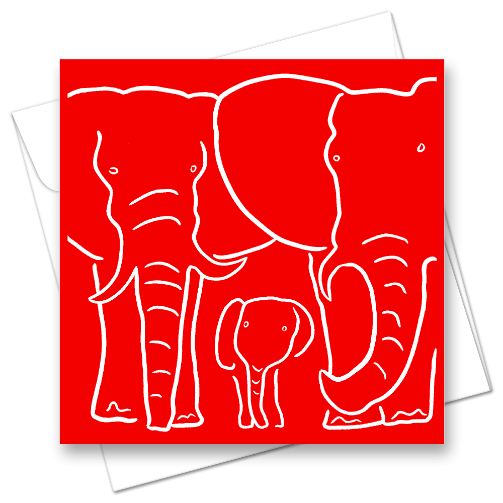 Picture of Elephant Red | Card