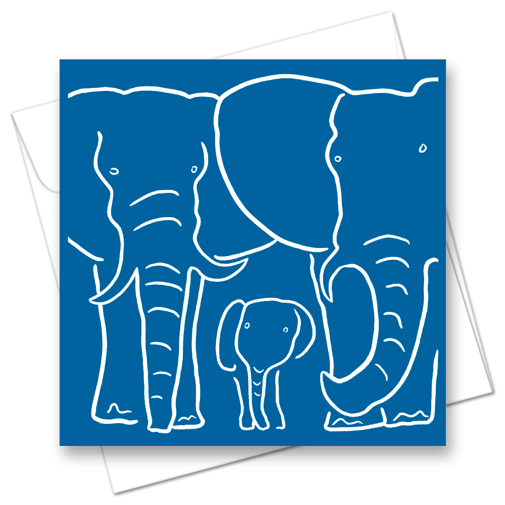 Picture of Elephant Blue | Card