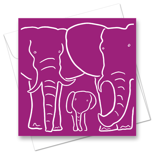 Picture of Elephant Purple | Card